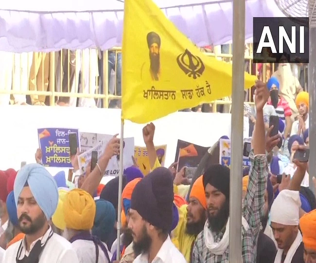 On Operation Blue Star's 37th anniversary, Khalistani flags, portraits of Jarnail Bhindranwale seen in Amritsar